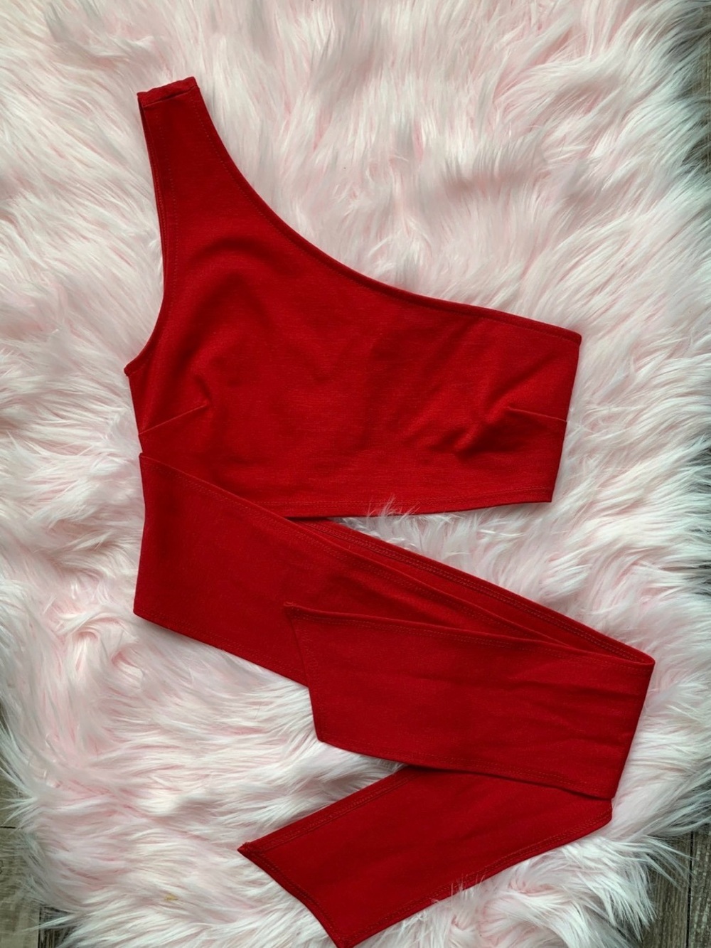 Urban Outfitters Red One-Shoulder Asymmetric Crop Top